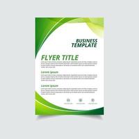 Modern corporate business flyer design template. Green Wave Business flyer design background. vector
