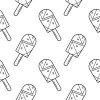 watermelon ice cream hand drawn seamless pattern vector