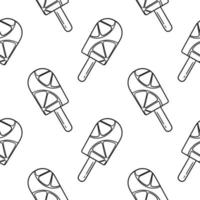 hand drawn lemon ice cream seamless pattern vector