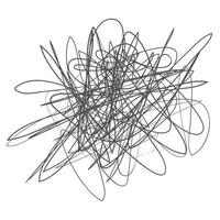 Tangled abstract scribble with hand drawn line. Doodle  vector drawn tangles, lines, circles. Black line abstract scribble shape. tangled chaos, depression, aggression, evil