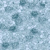 Seamless pattern with hand drawn dahlia flowers. floral botanical seamless pattern background suitable for fashion prints, graphics, backgrounds and crafts vector