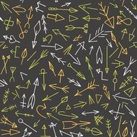 Tribal arrows vector pattern. Doodle hand drawn arrows seamless background.