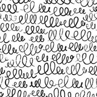 Seamless pattern with hand drawn scribbles. Abstract monochrome vector background with black brush strokes.