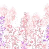 Illustration with Spring Flowering Branches on a Watercolor Background. vector