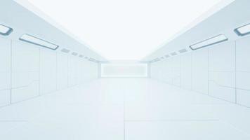 Scientific laboratory or empty white room. Technology background and science concept. 3D Render. photo