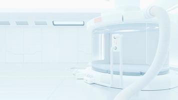 Scientific laboratory or empty white room. Technology background and science concept. 3D Render. photo