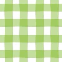 Seamless background with gingham pattern. Patterns for decoration. Green wrapping paper pattern. Hand drawn vector. vector