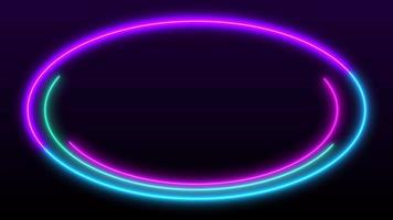 Abstract Laser Neon Circle Shapes Frame Black Background video