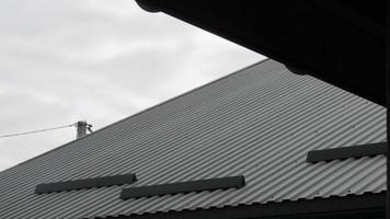 metal profile. roofing. replacement of coating for the house. roof repair photo