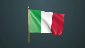 Italy Flag animation with Alpha Channel video