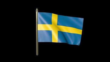 Sweden Flag animation with Alpha Channel video