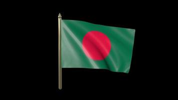 animation du drapeau du bangladesh avec canal alpha video