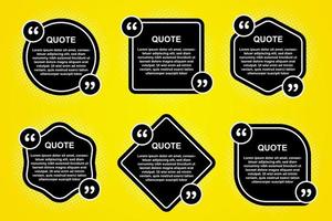 bubble speech black yellow set premium quote box frame vector collection