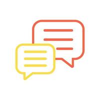 Flat vetor illustration of chat bubble in outlined style. Suitable for design element of social media interaction, group discussion, and public dialogue. vector