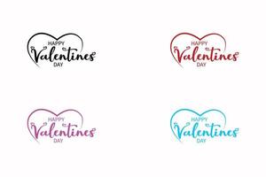 happy valentines day free, simple, red, black, pink, blue color typography. used for logo, print, banner, card wish vector