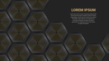 luxury and elegant golden hexagon abstract background vector