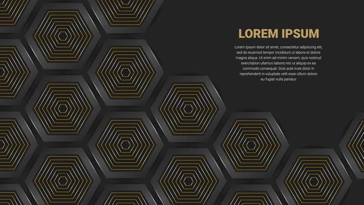 luxury and elegant golden hexagon abstract background