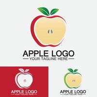 logotipo de manzana diseño de alimentos saludables de frutas plantilla de vector de inspiración de diseño de logotipo de apple