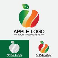 logotipo de manzana diseño de alimentos saludables de frutas plantilla de vector de inspiración de diseño de logotipo de apple