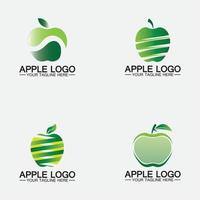 establecer el logotipo de Apple. diseño de alimentos saludables de frutas plantilla de vector de inspiración de diseño de logotipo de apple