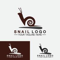 Diseño de ilustración de icono de vector de plantilla de logotipo de caracol