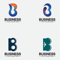 Set Abstract letter b logo vector. B logo symbol icon design template. vector