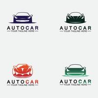 establezca el diseño del logotipo del automóvil con la silueta del icono del vehículo del automóvil deportivo conceptual.plantilla de diseño de ilustración vectorial. vector