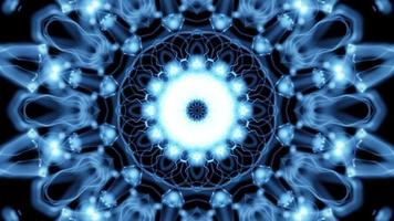 Kaleidoscopic fractal light strands merge and twist - Loop video