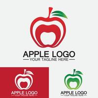 logotipo de manzana diseño de alimentos saludables de frutas plantilla de vector de inspiración de diseño de logotipo de apple