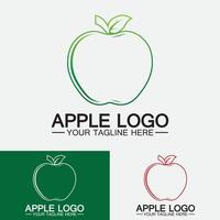 logotipo de manzana diseño de alimentos saludables de frutas plantilla de vector de inspiración de diseño de logotipo de apple