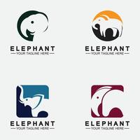 establecer plantilla de diseño de illustrator de vector de logotipo de elefante