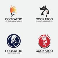 Set Cockatoo Parrot Bird logo design vector template