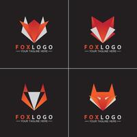 establecer la plantilla de diseño de ilustración vectorial del logotipo de fox vector