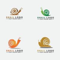 Set Snail logo template vector icon illustration design
