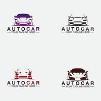 Set Auto car logo design with concept sports car vehicle icon silhouette.Vector illustration design template.