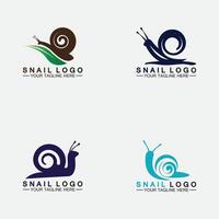 Set Snail logo template vector icon illustration design