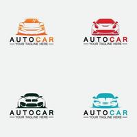 Set Auto car logo design with concept sports car vehicle icon silhouette.Vector illustration design template. vector