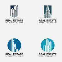 Set Real Estate Business Logo Template, Building, Property Development, and Construction Logo Vector