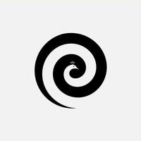 spiral and peacpck icon logo vector design template