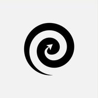 spiral and arrow icon logo vector design template