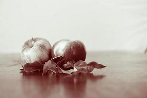 Apple close up with B-W color. Apple fruit in black and white.Ecological style and organic food concept. photo