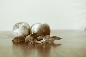 Apple close up with B-W color.Apple fruit in black and white.Ecological style and organic food concept. photo