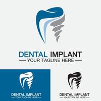 concepto de diseño de vector de logotipo de implante dental