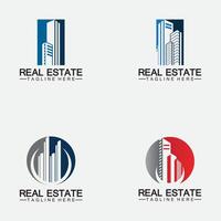 Set Real Estate Business Logo Template, Building, Property Development, and Construction Logo Vector