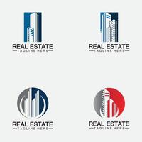 Set Real Estate Business Logo Template, Building, Property Development, and Construction Logo Vector