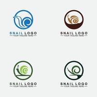 establecer vector de inspiración de diseño moderno creativo de logotipo de caracol