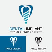 Dental implant logo vector  designs concept