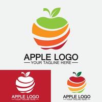 logotipo de manzana diseño de alimentos saludables de frutas plantilla de vector de inspiración de diseño de logotipo de apple