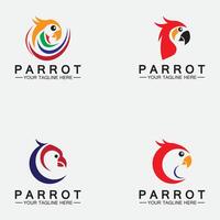 Set Parrot Logo Design Vector Template