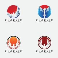 establecer plantilla de diseño de ilustración de vector de logotipo de phoenix